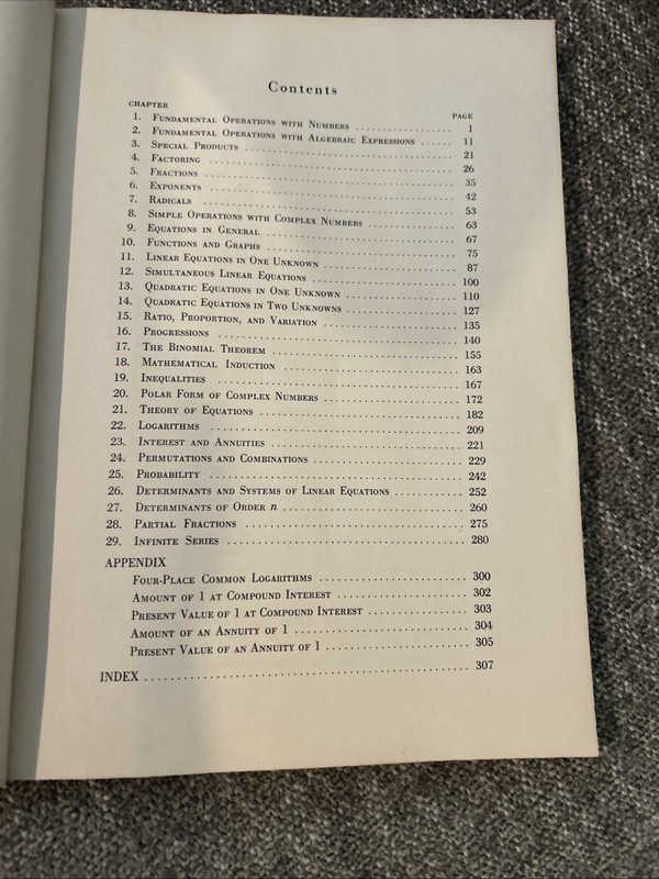 College Algebra. Schaum’s Outline Series. 1956. Includes 1940 Problems Solved. gallery