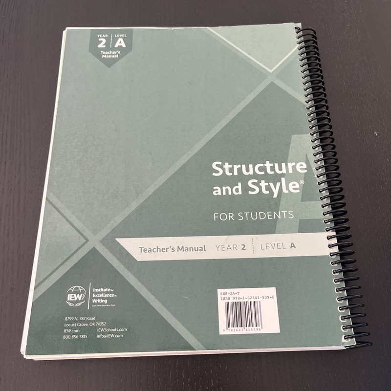IEW Structure And Style Year 2 Level A Teacher's Manual Homeschool Curriculum gallery