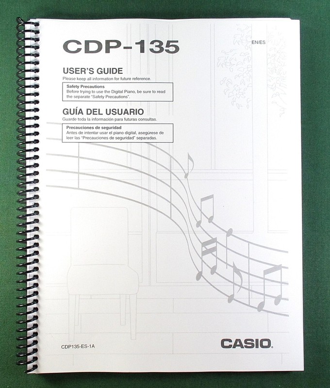 Casio CDP-135 Instruction Manual: 20 Pages Coil Bound & Protective Covers!
