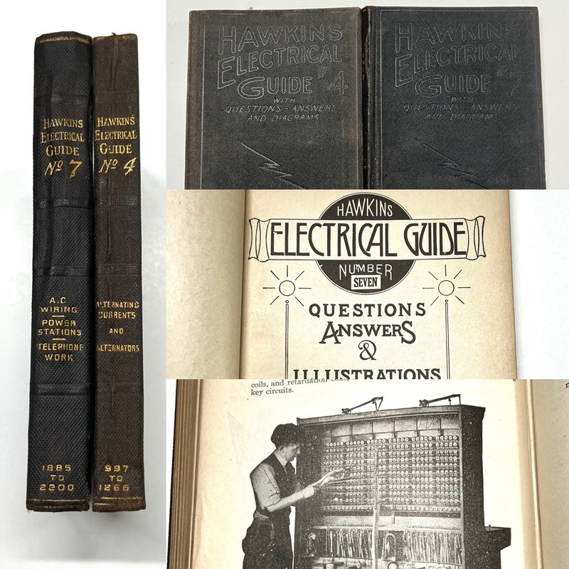 Hawkins Electrical Guides Numbers 4 & 7 – 2nd Edition 1921 With Diagrams 526