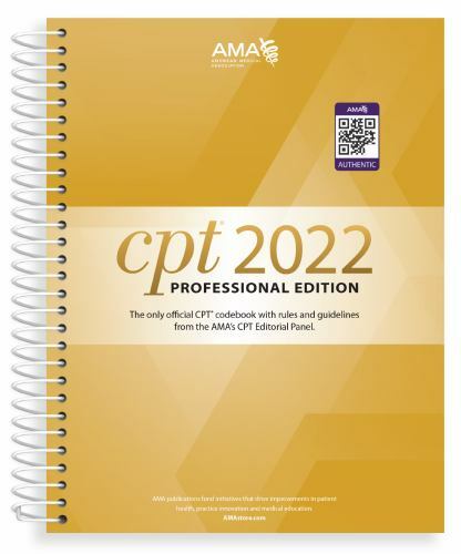 Authentic AMA CPT 2022 PROFESSIONAL EDITION Spiral Softcover