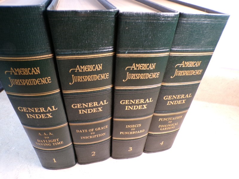 American Jurisprudence General Index 1-4 HC 1951 w/1975 supplements