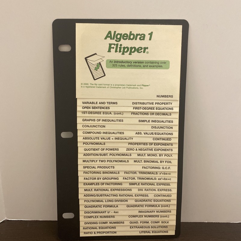 Algebra 1 and Pre-Geometry Flipper Study Guide - SAT Prep - Christopher Lee gallery