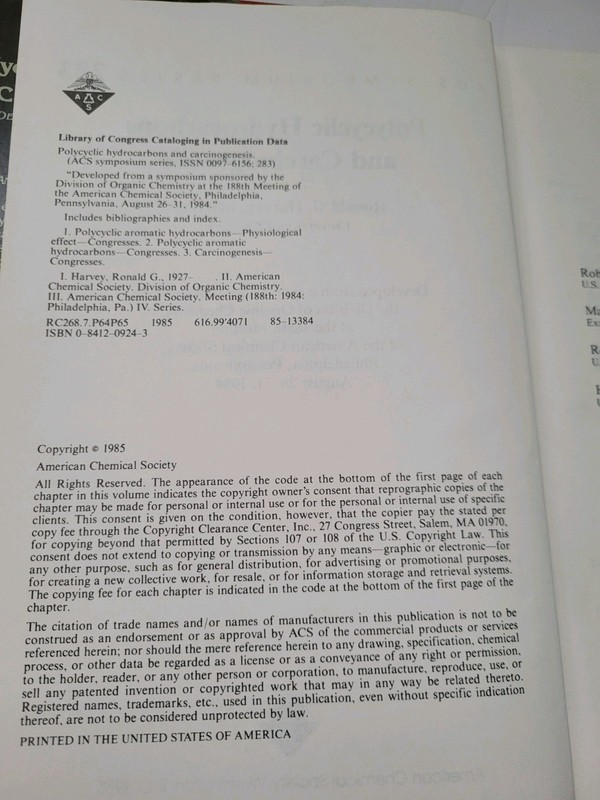 Polycyclic Hydrocarbons and Carcinogenesis Ronald G Harvey Series 283 Chemistry gallery