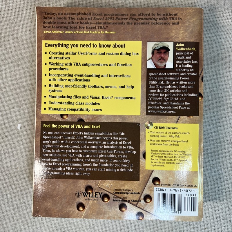 Excel 2003 Power Programming with VBA (Book & CD-ROM) by John Walkenbach gallery