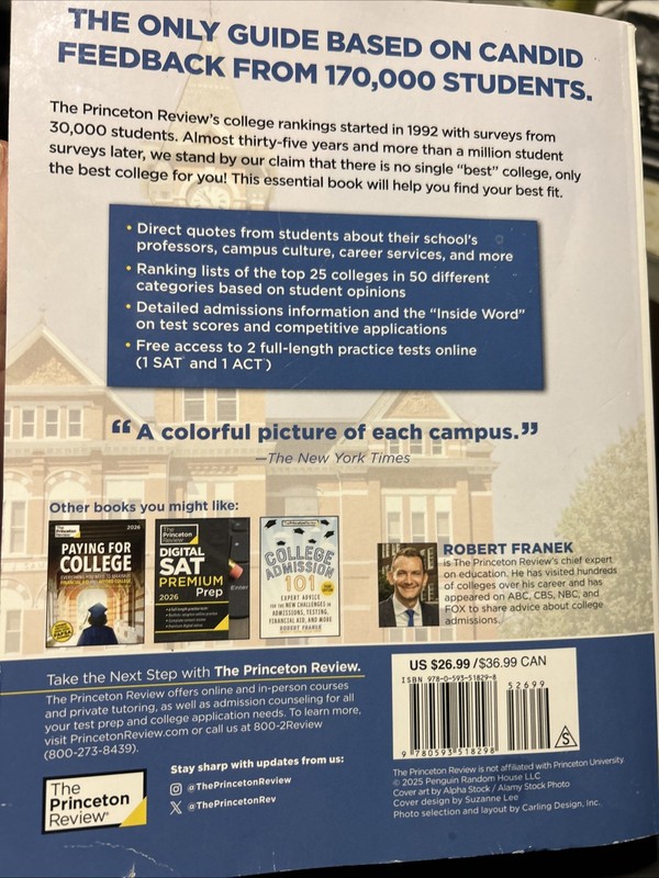 The Best 391 Colleges, 2026: In-Depth Profiles & Ranking Lists Softcover Book gallery