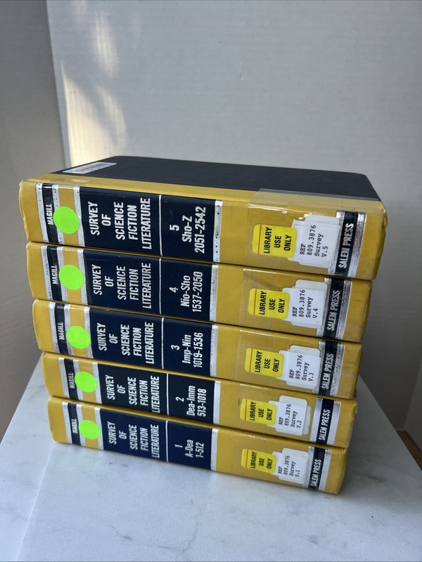 SURVEY OF SCIENCE FICTION LITERATURE 5 HB Vol. Ed. by Frank Magill, Library Copy