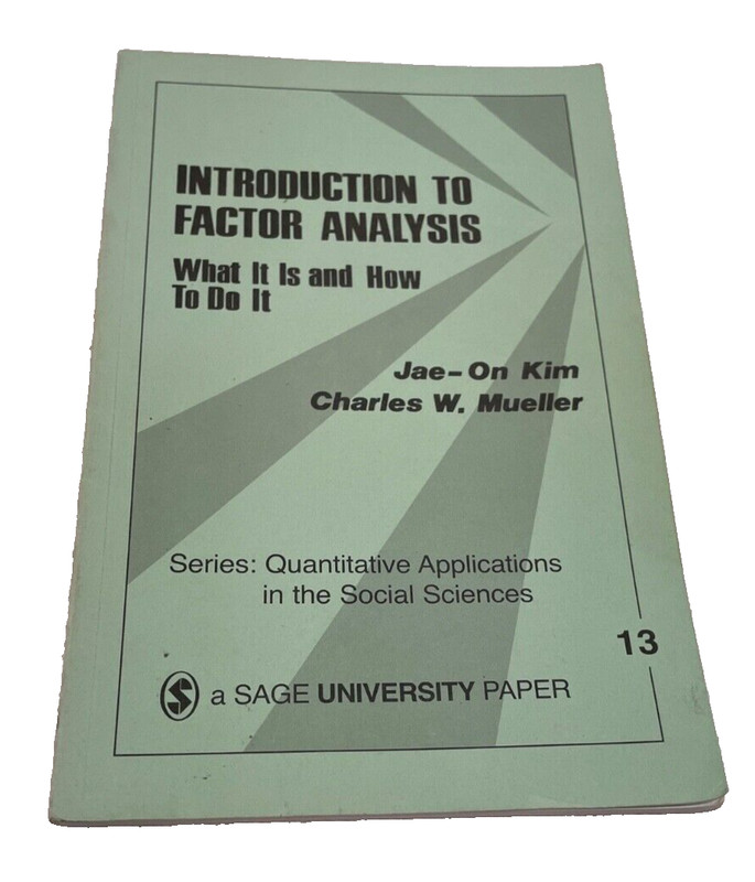 Intro to Factor Analysis Quantitative Applications Social Sciences Book 1978