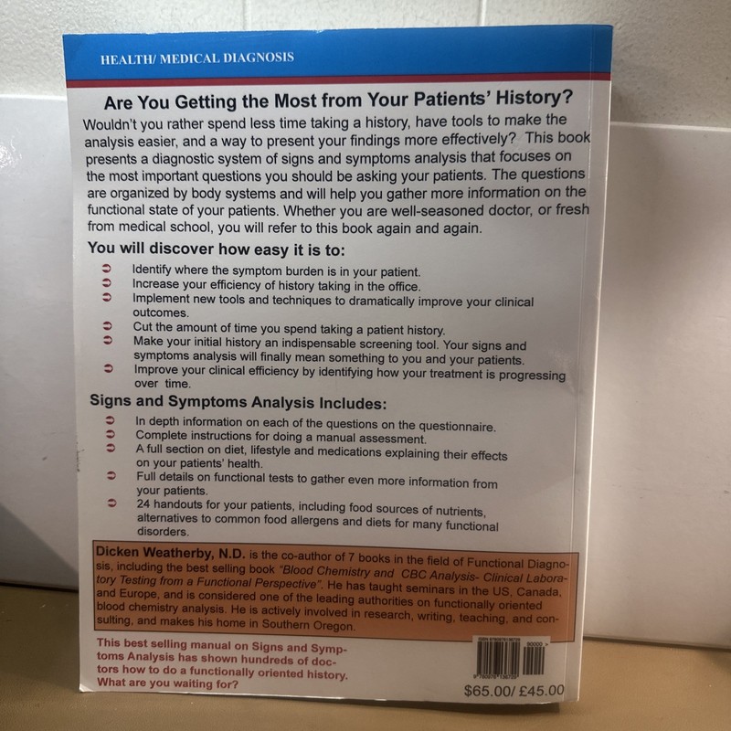 Signs and Symptoms Analysis from a Funct by Dicken Weatherby (2004, Trade... gallery