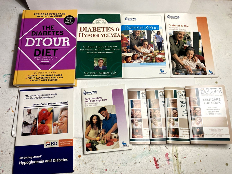 Lot 10 DIABETES Reference Books/Booklets – Log Books – Self Help –