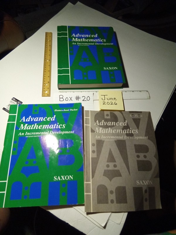 Lot Of 3 Saxon Advanced Mathematics 2nd Edition Text, packet, & Test Forms