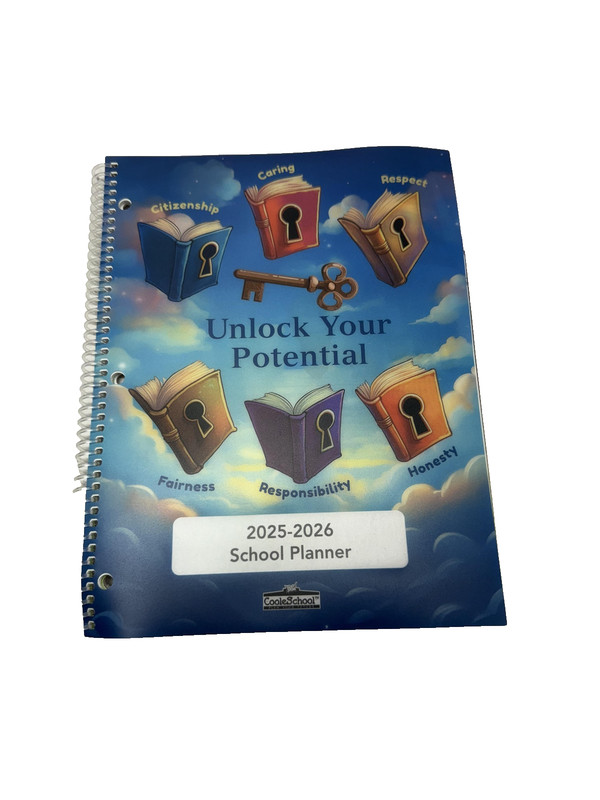 Unlock Your Potential 2025-2026 School Planner Spiral Softcover Student Academic