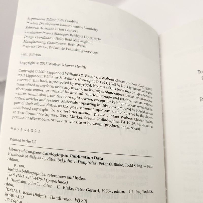 Handbook of Dialysis by John Daugirdas Book Fifth Edition Wolters Kluwer gallery