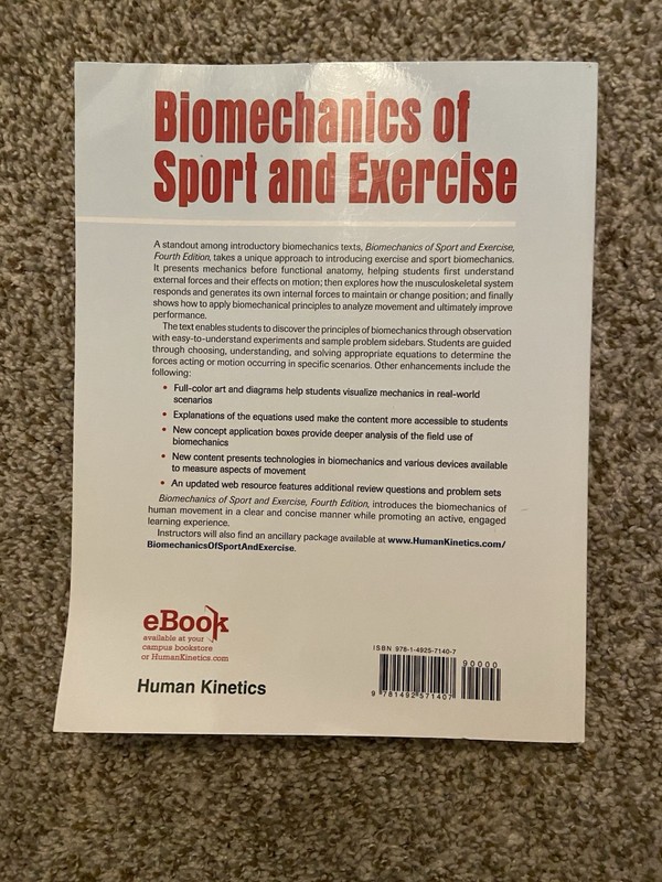 Human Kinetics Biomechanics of Sport and Exercise Fourth Edition Paperback McGi… gallery