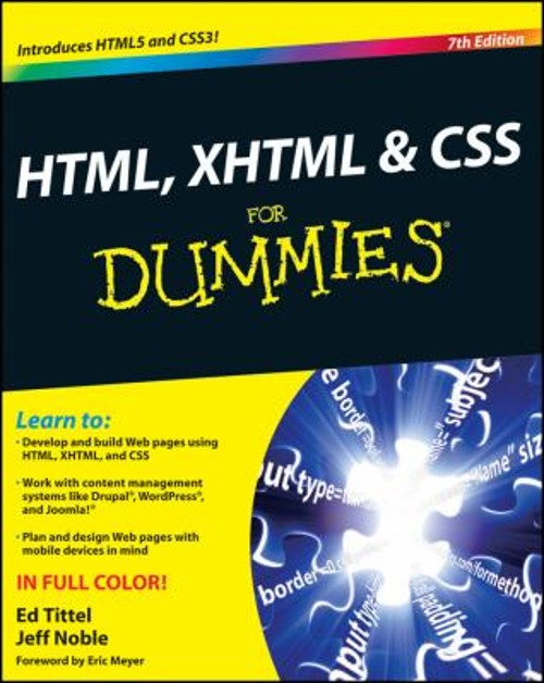 HTML, XHTML and CSS for Dummies Paperback Jeff, Tittel, Ed Noble