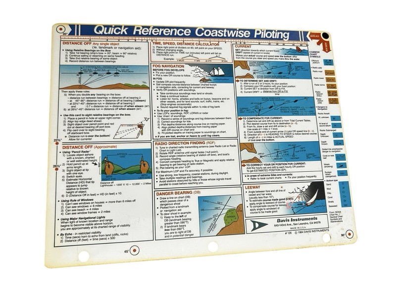 4 Davis Quick Reference Cards Navigation Rules Boating Guide Coastwise Piloting gallery