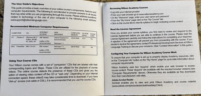 Wilson Intensive Intensive Course Level 1 Certification Steps 1-6 2003 gallery
