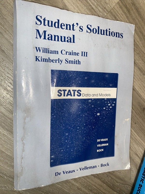 Student Solutions Manual for Stats: Data and Models – Paperback – Acceptable
