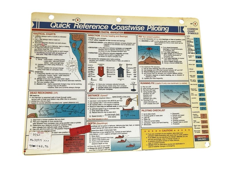 4 Davis Quick Reference Cards Navigation Rules Boating Guide Coastwise Piloting gallery
