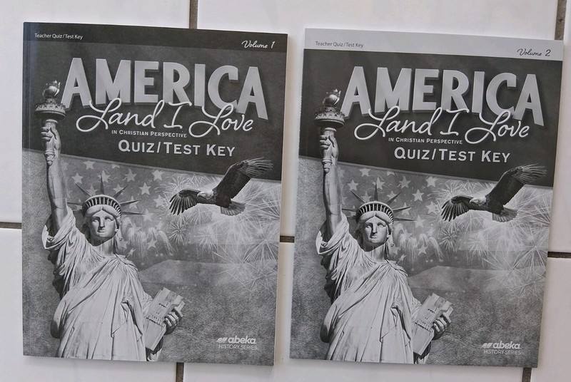 NEW Abeka 8th grade America Land I Love Teacher Quiz/Test Key Volumes 1 & 2