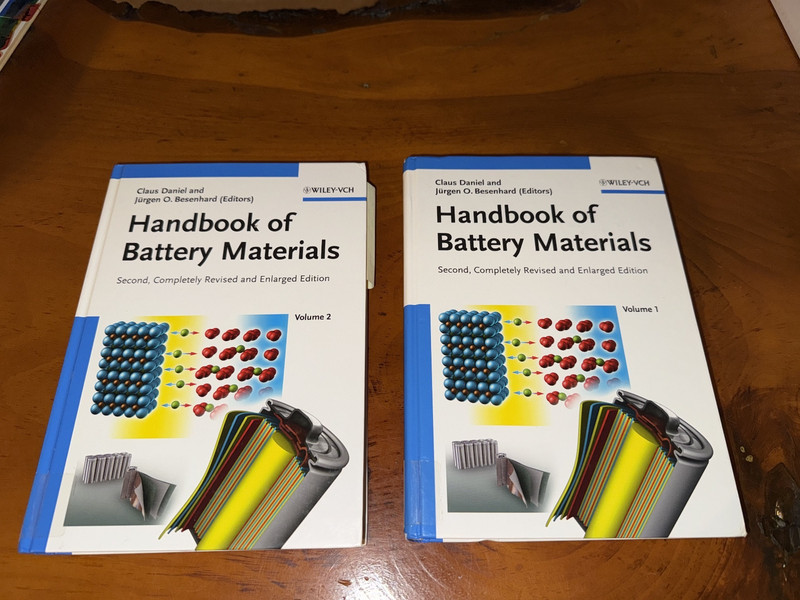 The Handbook of Battery Materials 2nd Edition Hardcover Claus Daniel 2 Volumes