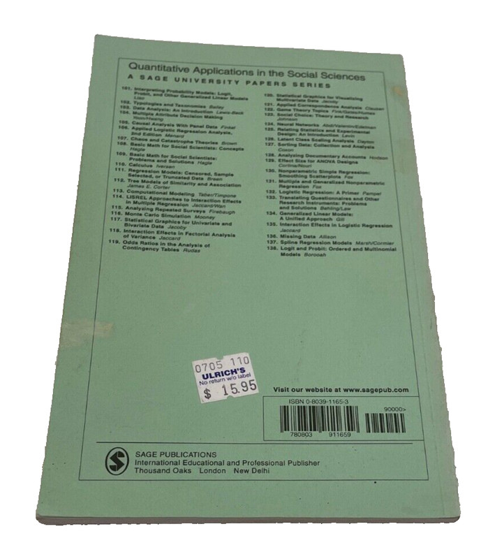 Intro to Factor Analysis Quantitative Applications Social Sciences Book 1978 gallery