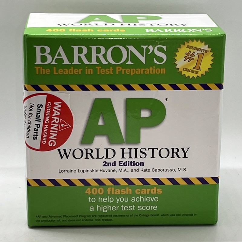 Barron’s AP World History Flash Cards Box Set Ring Study Testing Quiz Aid