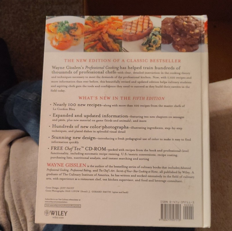 Professional Cooking Fifth Edition Hardcover by Wayne Gisslen Wiley Revised 2001 gallery