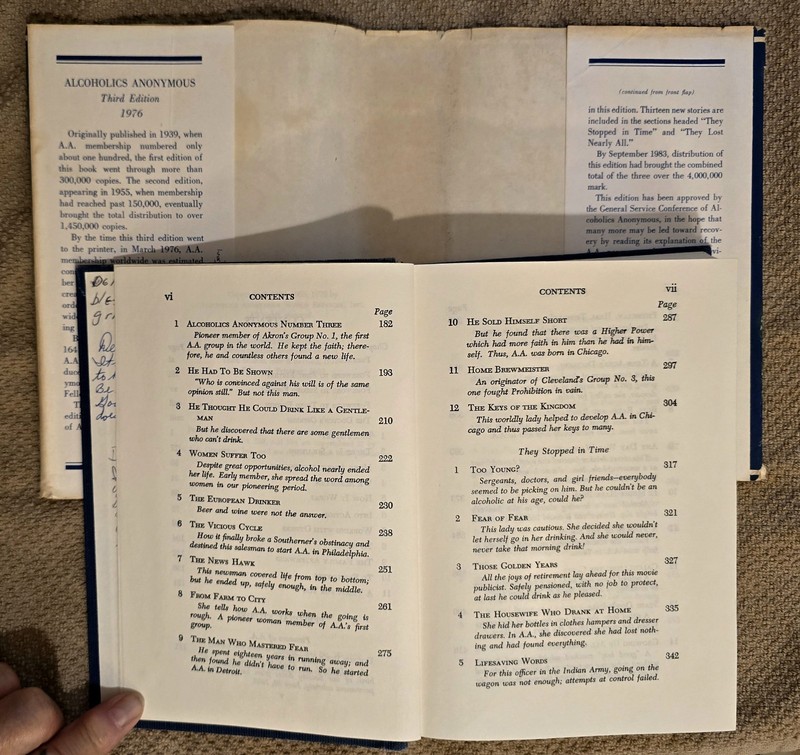 Alcoholics Anonymous HCDJ Third Edition 1983 Many Inscriptions & Hospital Insert gallery