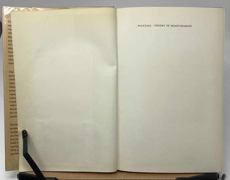 Theory of Measurement Pfanzagl 1968 1st American Edition E7 gallery
