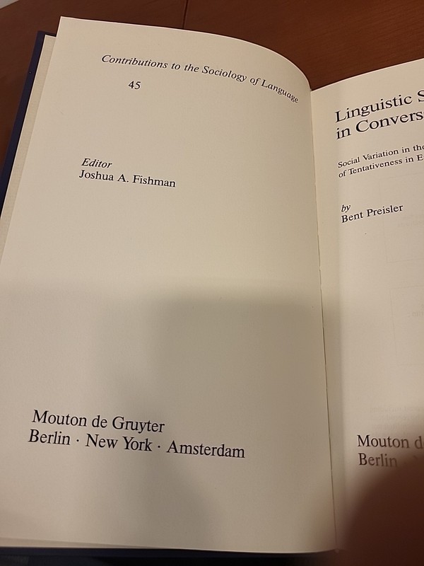 LINGUISTIC SEX ROLES IN CONVERSATION: By Bent Preisler - Hardcover 1986 gallery