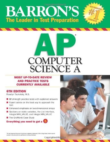 BARRON’S AP COMPUTER SCIENCE A, 6TH EDITION By Roselyn Teukolsky Mint Condition