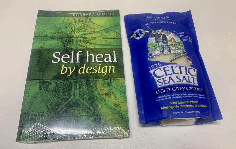 Barbara O'Neill Self Heal By Design Paperback Book + 1 LB Selina Celtic Sea Salt