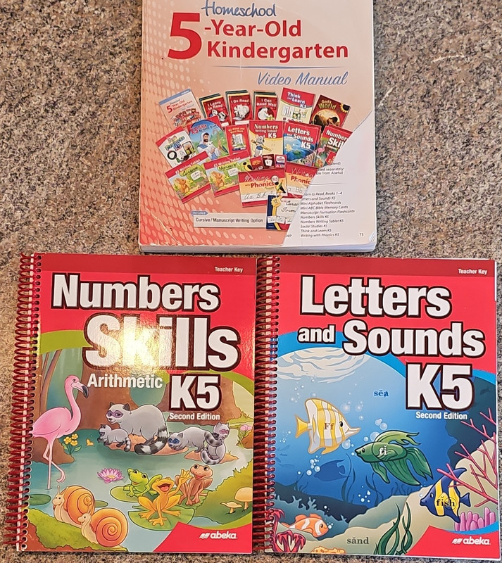 Abeka K5 Kindergarten Textbook Set Numbers Skills Letters Sounds God’s World