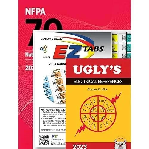 NFPA 70 2023 NEC Code Book Paperback + Ugly's Electrical Ref Spiral +EZ TAB USPS gallery