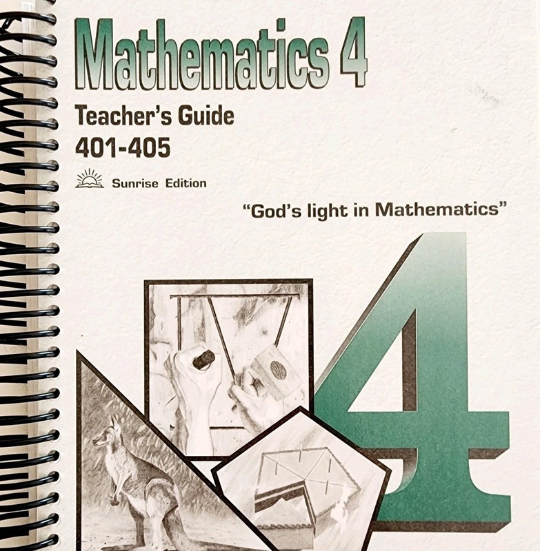 2015 Christian Light Mathematics 4 Teacher’s Guide 401-405 Unused Math BKBX7