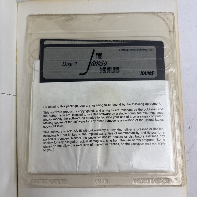Sams Hard Disk Power Kris Jamsa Book 2 Floppy Disks Vintage 1990 MS DOS gallery