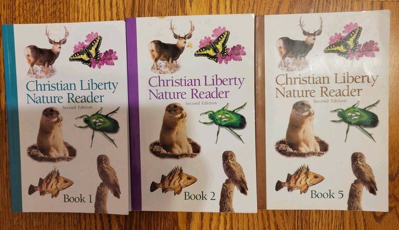 Christian Liberty Nature Readers Books 1,2,5 Florence Bass