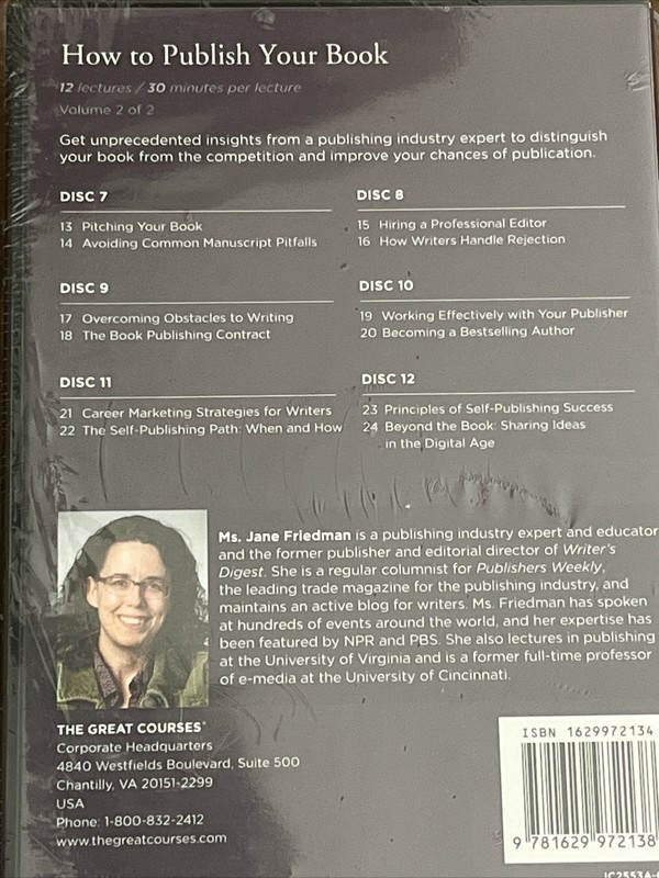 Great Courses WRITING HOW TO PUBLISH YOUR BOOK Guidebook + 12 DVDs NEW Friedman gallery