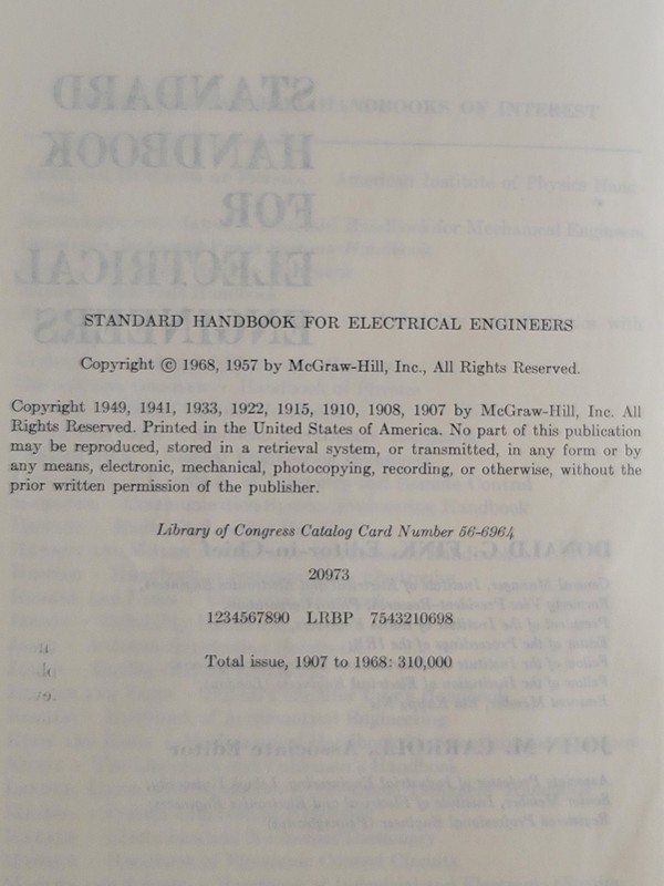 Standard Handbook for Electrical Engineers Tenth Edition Fink & Carroll gallery
