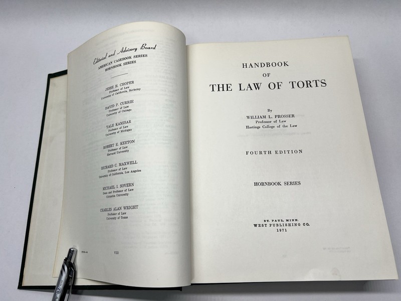 The Law of Torts by William Prosser 4th Edition West Publishing Co. gallery