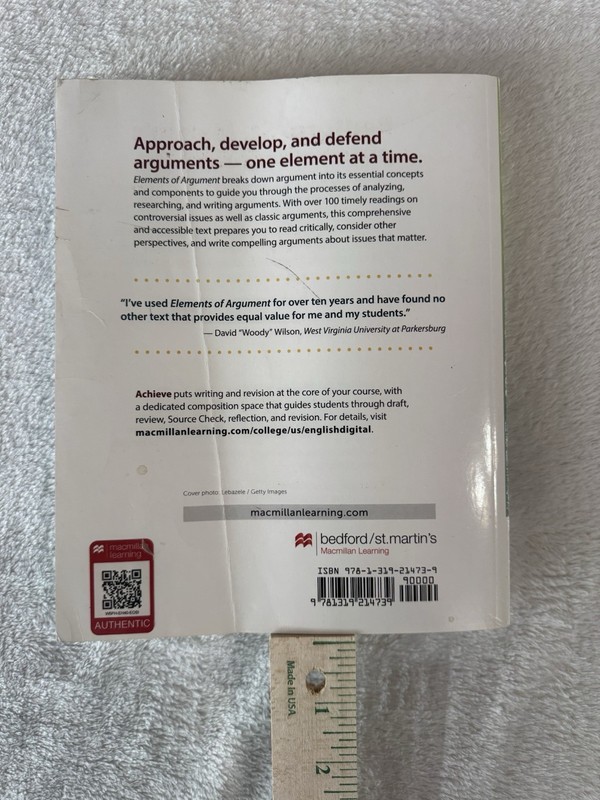 Elements of Argument A Text and Reader 13th Edition Rottenberg Winchell Textbook gallery