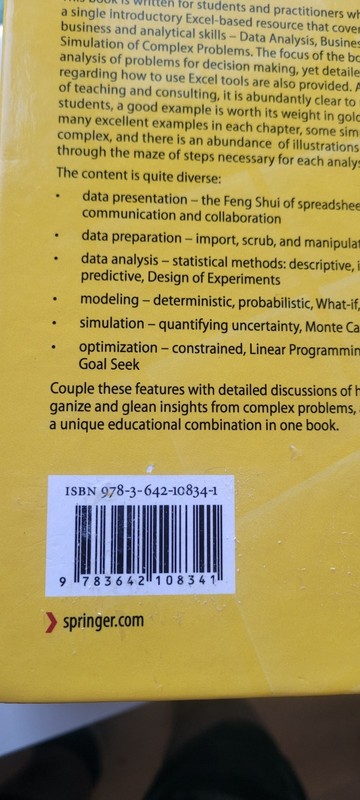 Excel Data Analysis : Modeling and Simulation, Héctor Guerrero Hardback 2010 gallery