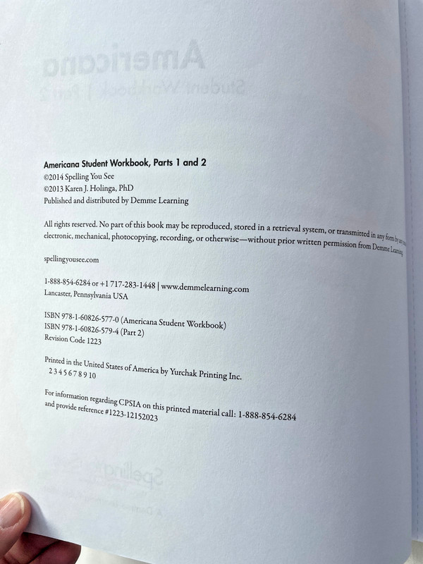 Spelling You See Level D: Americana Instructor's Handbook+Student Workbook Pt 2 gallery