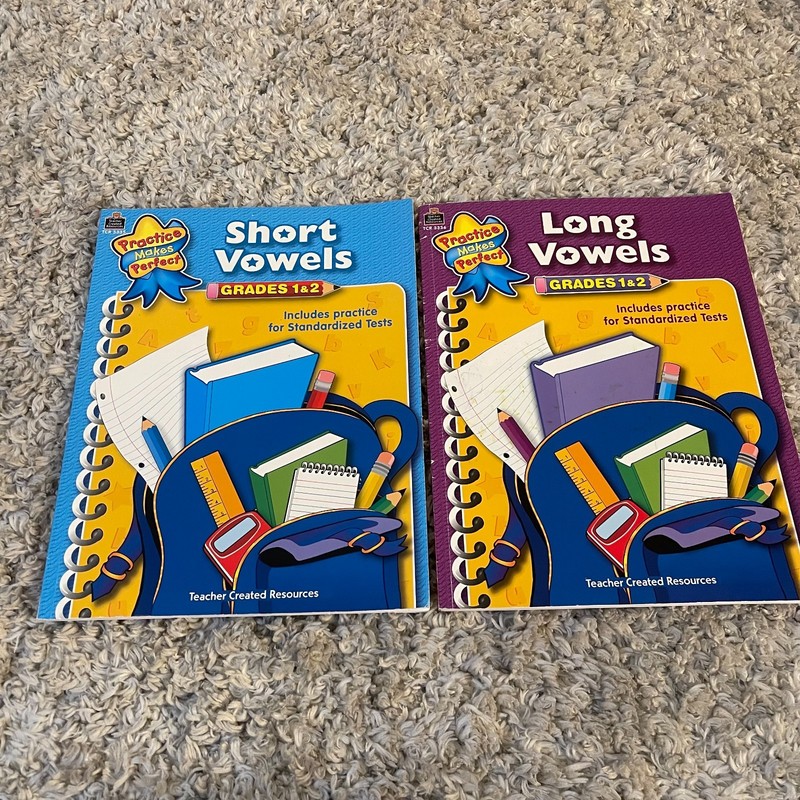 Teacher Created Resources Vowels Workbook Lot Grades 1 2 Short Long Phonics