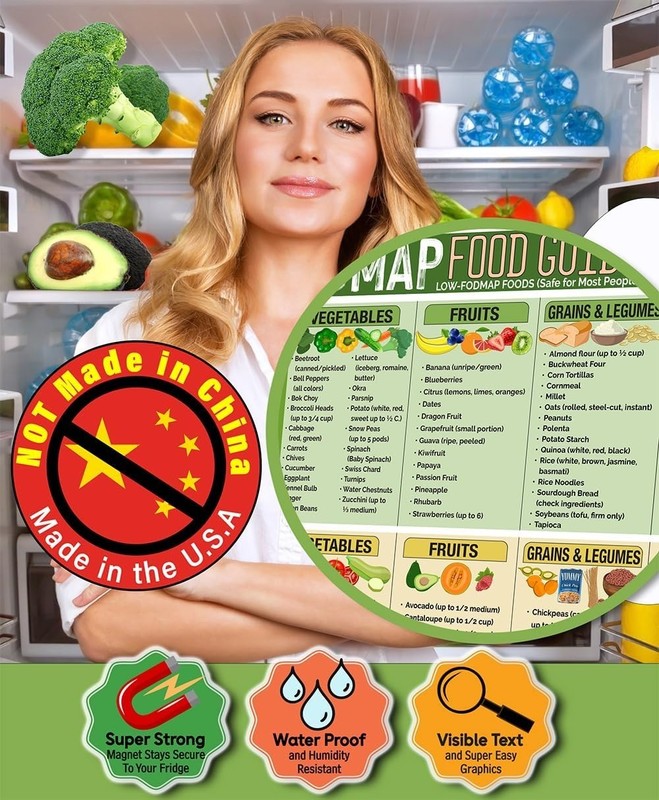 Color-Coded 8.5x11 FODMAP Chart - IBS Support Magnetic Kitchen Reference gallery