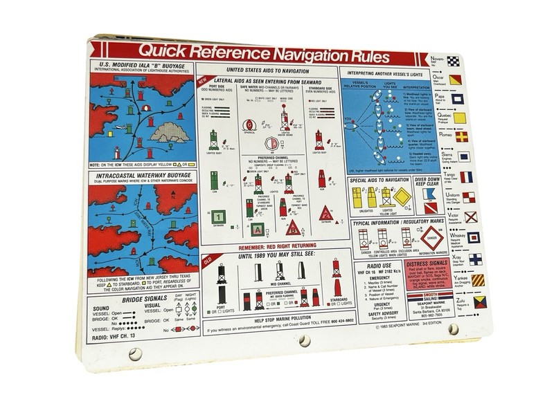 4 Davis Quick Reference Cards Navigation Rules Boating Guide Coastwise Piloting gallery