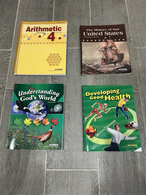 Abeka 4th Grade History,Science,Health books &Arithmetic Answer Key – Lot Of 4!