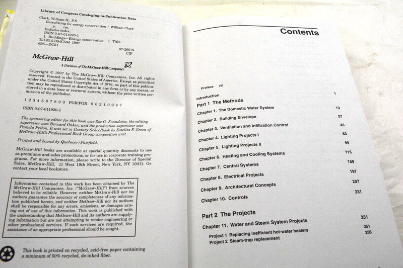 Retrofitting for Energy Conservation by William Clark (1997, Hardcover) gallery