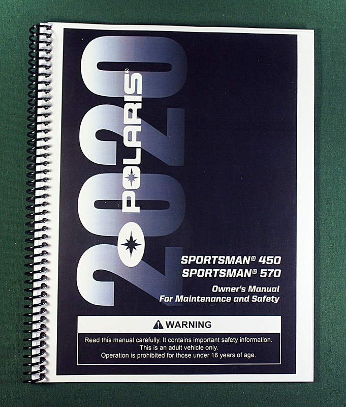 2020 Polaris Sportsman 570 EPS Owner’s Manual: 200 Pages & Protective Covers!